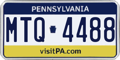 PA license plate MTQ4488