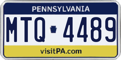 PA license plate MTQ4489
