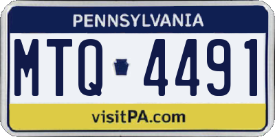 PA license plate MTQ4491