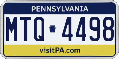 PA license plate MTQ4498