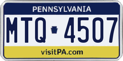 PA license plate MTQ4507
