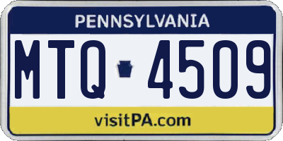 PA license plate MTQ4509