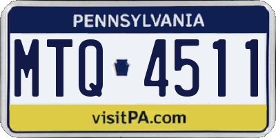 PA license plate MTQ4511