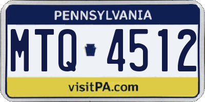 PA license plate MTQ4512
