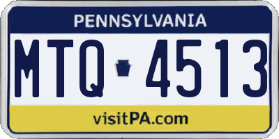 PA license plate MTQ4513