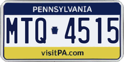 PA license plate MTQ4515