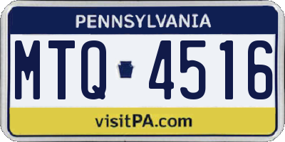 PA license plate MTQ4516