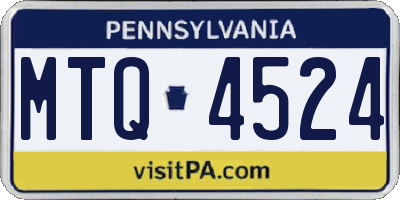 PA license plate MTQ4524