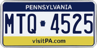 PA license plate MTQ4525