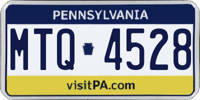 PA license plate MTQ4528