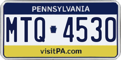 PA license plate MTQ4530