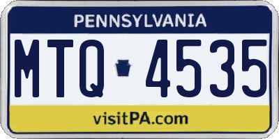 PA license plate MTQ4535