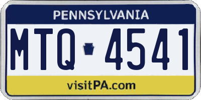 PA license plate MTQ4541