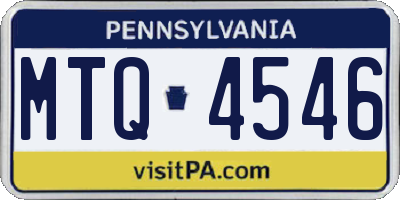 PA license plate MTQ4546