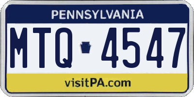 PA license plate MTQ4547