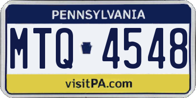PA license plate MTQ4548