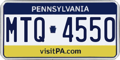 PA license plate MTQ4550
