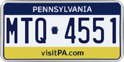 PA license plate MTQ4551