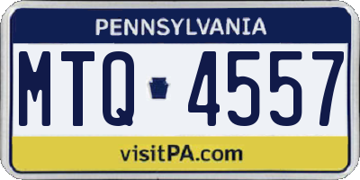 PA license plate MTQ4557