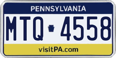 PA license plate MTQ4558