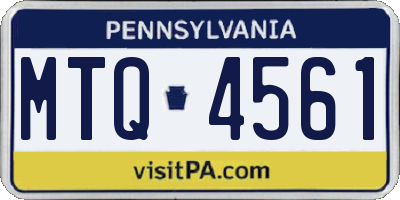 PA license plate MTQ4561