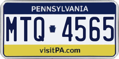 PA license plate MTQ4565