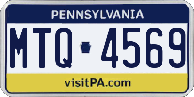PA license plate MTQ4569