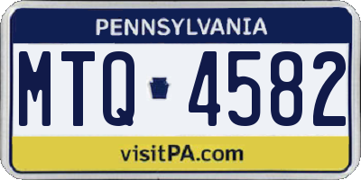 PA license plate MTQ4582