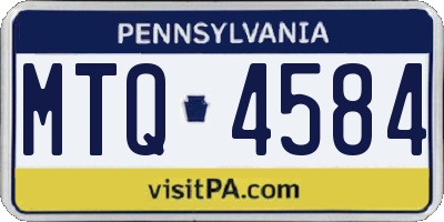 PA license plate MTQ4584