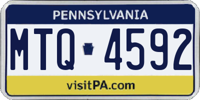 PA license plate MTQ4592