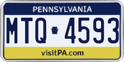 PA license plate MTQ4593