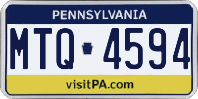 PA license plate MTQ4594