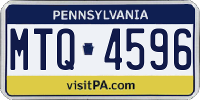 PA license plate MTQ4596