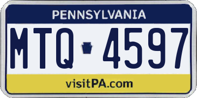PA license plate MTQ4597