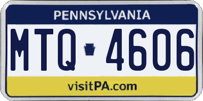 PA license plate MTQ4606