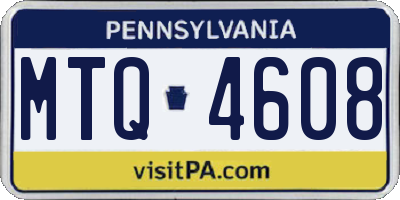 PA license plate MTQ4608