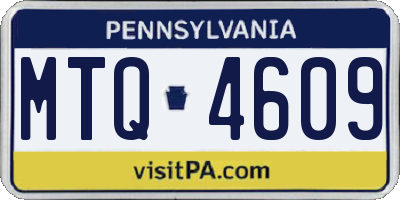 PA license plate MTQ4609