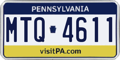 PA license plate MTQ4611