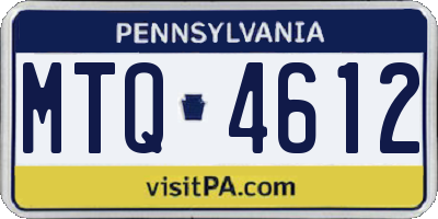 PA license plate MTQ4612