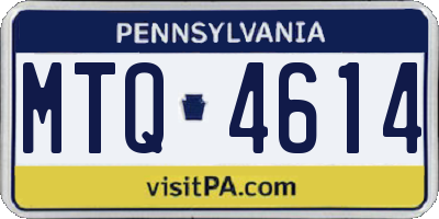 PA license plate MTQ4614