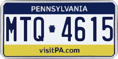PA license plate MTQ4615