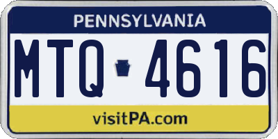 PA license plate MTQ4616