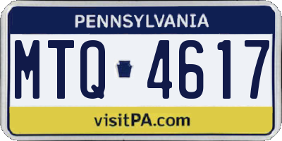 PA license plate MTQ4617