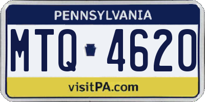 PA license plate MTQ4620