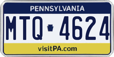 PA license plate MTQ4624