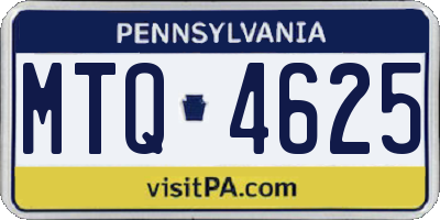PA license plate MTQ4625