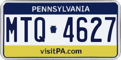 PA license plate MTQ4627