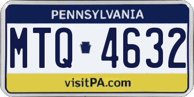 PA license plate MTQ4632