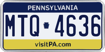 PA license plate MTQ4636