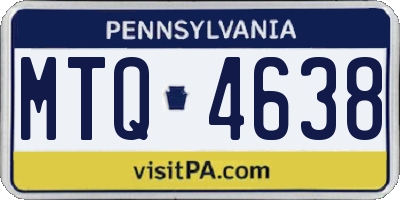 PA license plate MTQ4638